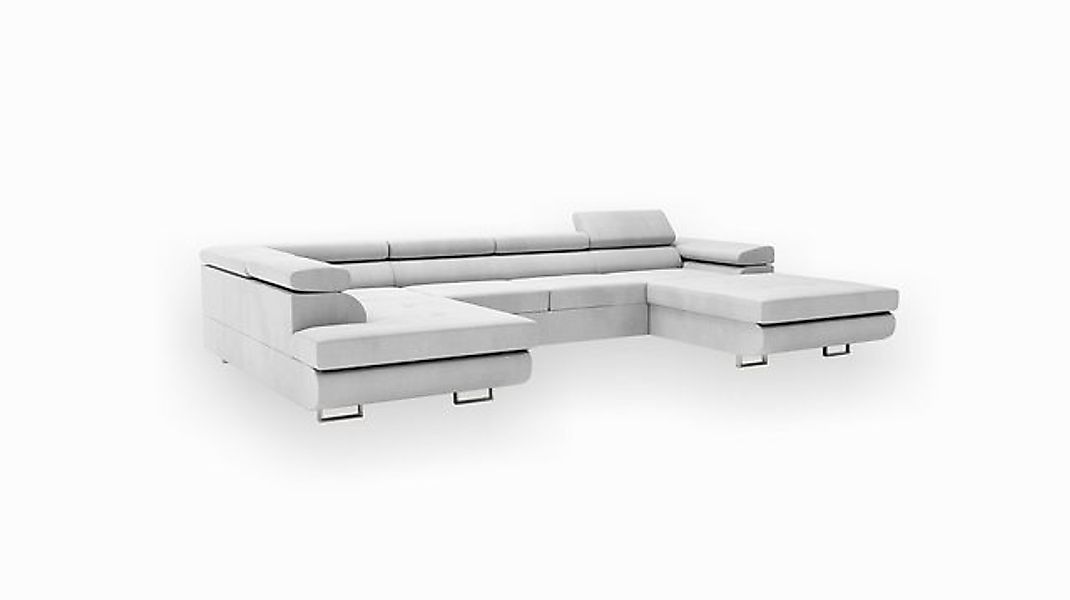 Goldstoff Wohnlandschaft mit Schlaffunktion, Couch für Wohnzimmer - Schlafs günstig online kaufen