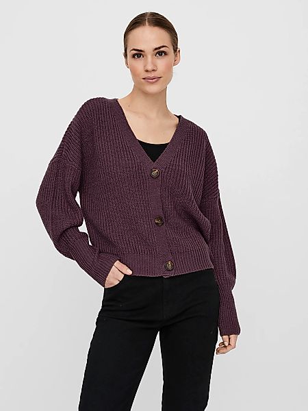 Vero Moda Strickjacke "VMLEA LS V-NECK CUFF CARDIGAN NOOS" Rippstrick günstig online kaufen
