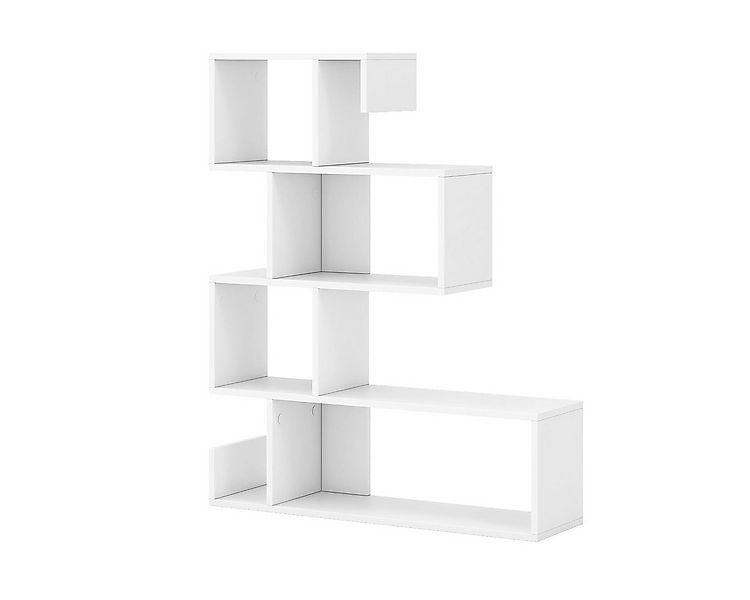 COSTWAY Bücherregal, stehend, S-förmig, mit offenen Fächern, weiß günstig online kaufen