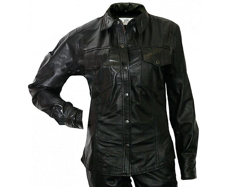 German Wear Lederjacke Trend410 schwarz Damen Lederhemd Hemd aus Lamm Nappa günstig online kaufen