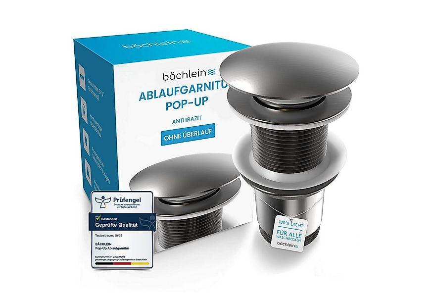Bächlein Ablaufgarnitur Waschbeckenabfluss Pop Up Werkzeugloser Einbau - Cl günstig online kaufen