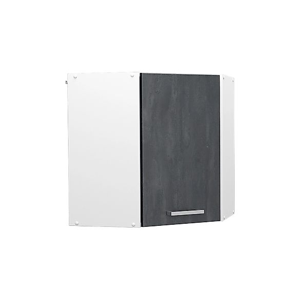 Vicco Eckhängeschrank R-Line Küchen-Eckschrank Schwarz Beton 57 cm günstig online kaufen