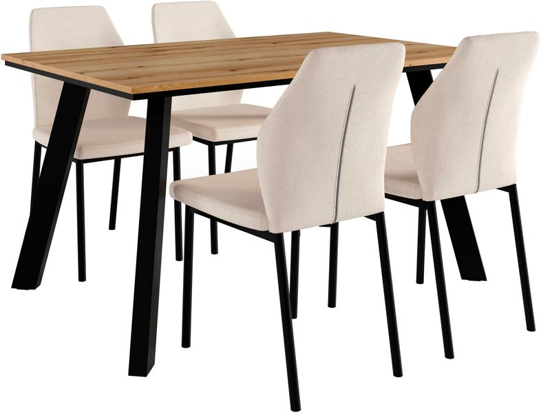 OTTO home Essgruppe "Genf Tischgruppe, Esstisch plus 4 Stühle" Set, Ottos D günstig online kaufen