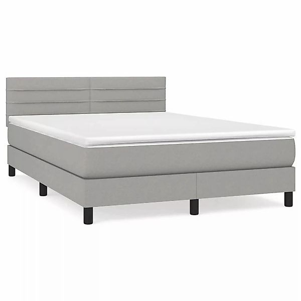 vidaXL Boxspringbett mit Matratze Hellgrau 140x190 cm Stoff1383148 günstig online kaufen