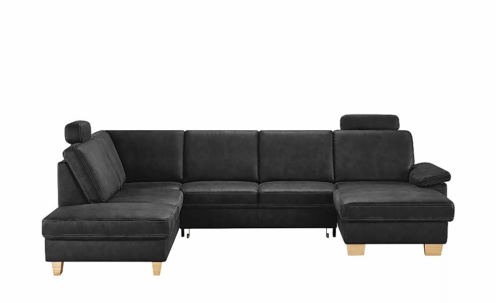 meinSofa Wohnlandschaft  Kunstleder Samu ¦ schwarz ¦ Maße (cm): B: 316 H: 9 günstig online kaufen