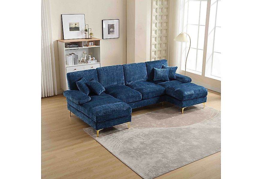 OKWISH Sofa Moderner U-förmiger Modularsofa mit Ottomanen, wendbar, 4-Sitze günstig online kaufen