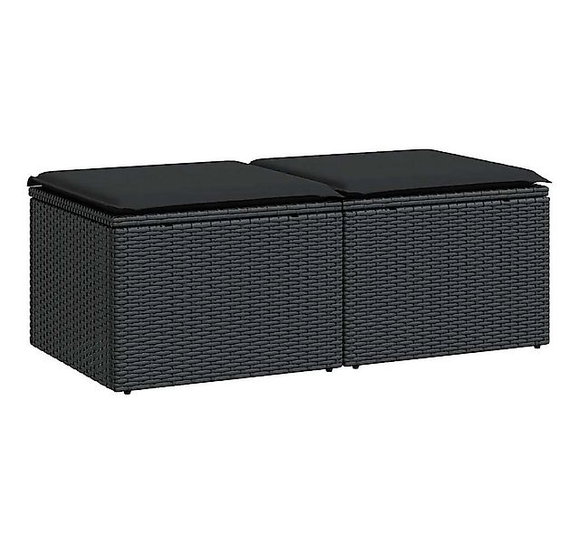 vidaXL Gartenlounge-Set 2-tlg. Garten-Sofagarnitur mit Kissen Schwarz Poly günstig online kaufen