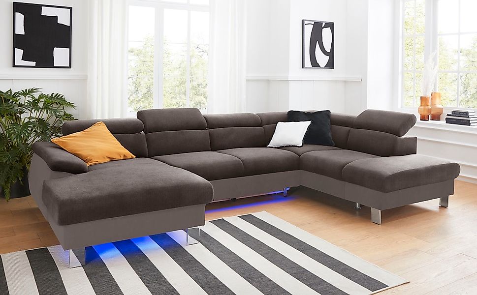 COTTA Wohnlandschaft "Komaris U-Form, B: 320 cm" mit Kopfteilverstellung, o günstig online kaufen