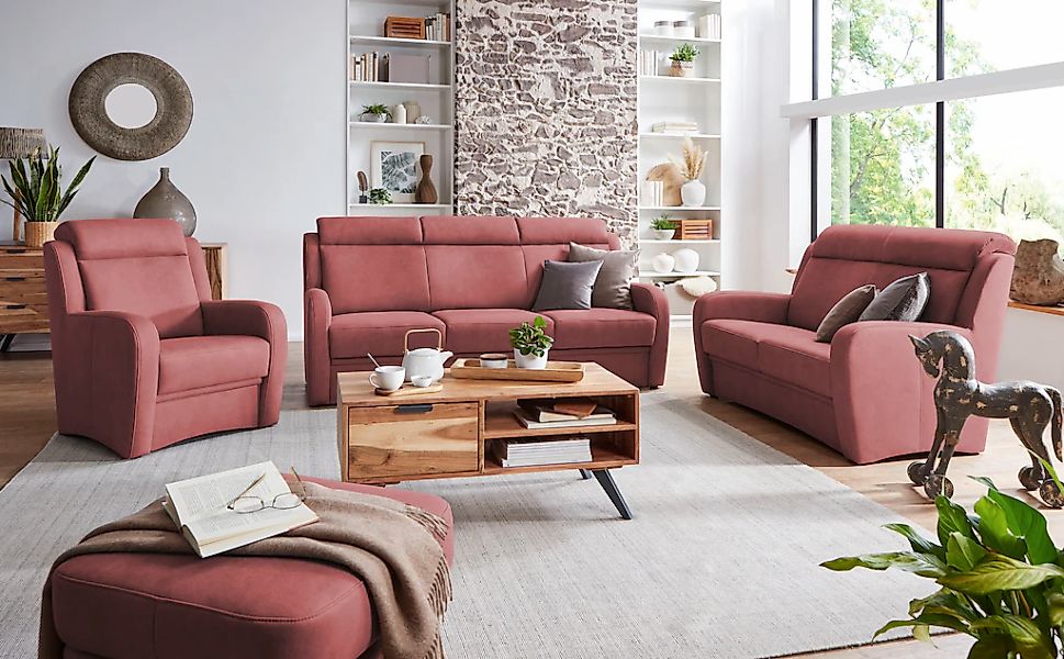 VILLA BECK Polstergarnitur "Varese", (3 tlg.), Kopfteilverstellung, Set aus günstig online kaufen