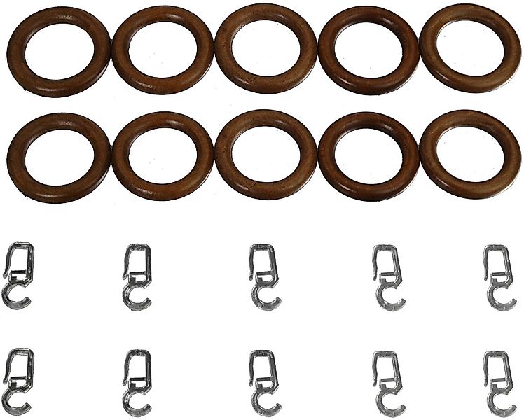 Liedeco Gardinenring, Gardinenstangen, (Packung, 10-St., mit günstig online kaufen