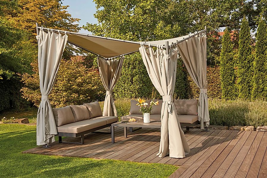 Siena Garden Seitenteile 2er Set zu Pavillon Berlino 300 cm x 197 cm Weiß günstig online kaufen