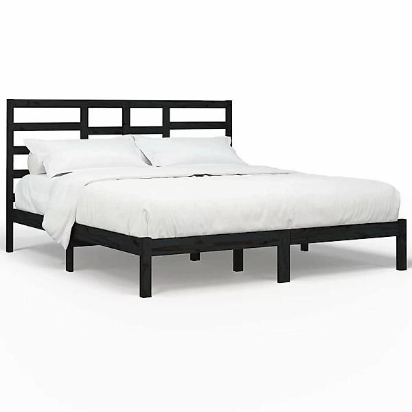 Vidaxl Massivholzbett Schwarz 200x200 Cm günstig online kaufen
