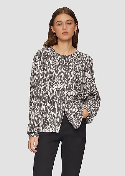 QS Langarmbluse Melierte Viskosebluse im Loose günstig online kaufen