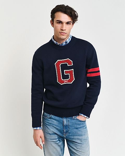 Gant Rundhalspullover "SEASONAL G C-NECK", mit saisonaler Grafik, G-Badge a günstig online kaufen