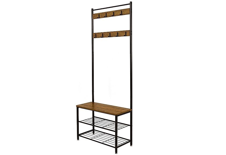 Mondeer Garderobenständer Kleiderständer, mit Sitzbank, 9 Abnehmbaren Haken günstig online kaufen