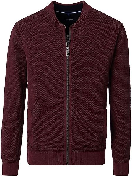 Casa Moda Strickjacke Zip Structure Bordeaux - Größe 3XL günstig online kaufen