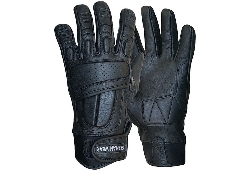 German Wear Motorradhandschuhe GW404G Schwarz Lederhandschuhe aus Kalbs-Nap günstig online kaufen