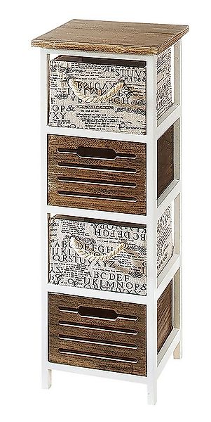 Kobolo Regal Holzregal Kommode mit 4 Schubfächern 82H cm weiß, Regal mit 4 günstig online kaufen