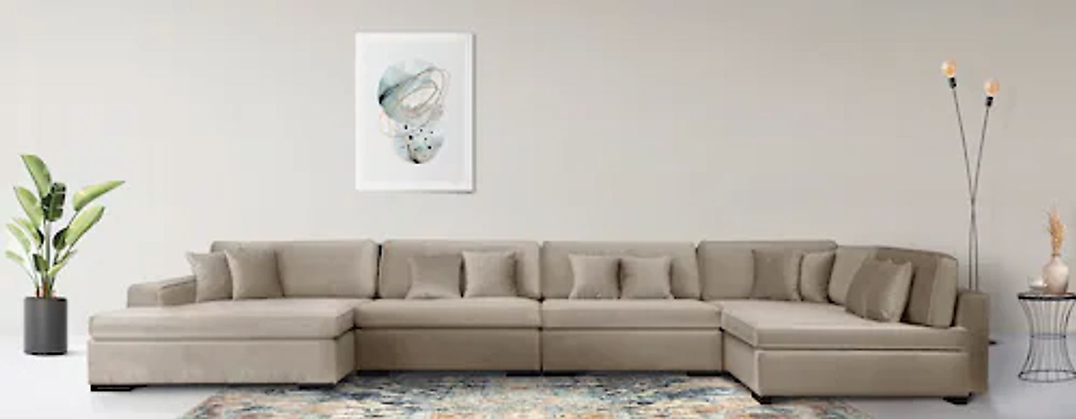 Home affaire Wohnlandschaft »Skara U-Form«, Lounge-Sofa mit Federkernpolste günstig online kaufen