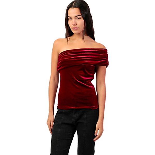 Admas  Blusen Asymmetrisches Samt-Top Velour And Lace günstig online kaufen