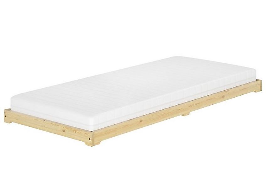 ERST-HOLZ Bett Extra niedriges Futonbett Bettrahmen 100x200 Kiefer klar lac günstig online kaufen