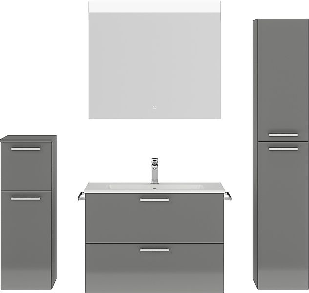 nobilia® Badmöbel-Set Tolvina, (4-St., vormontiert, mit günstig online kaufen
