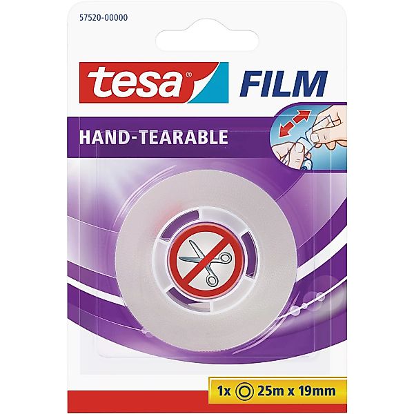 Tesa Film von Hand einreißbar 25 m x 19 mm günstig online kaufen
