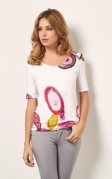 Passioni Print-Shirt buntem Muster günstig online kaufen