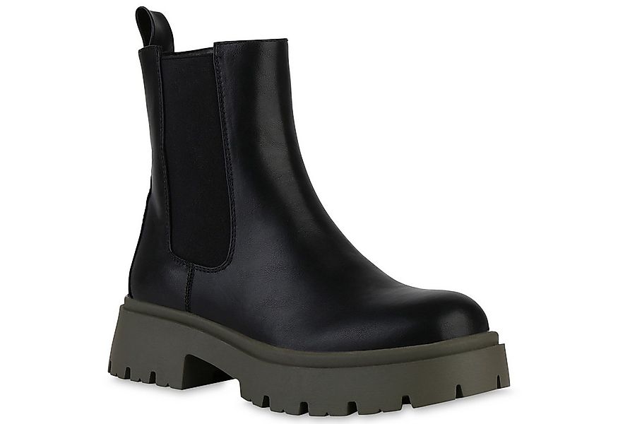 VAN HILL 840280 Plateaustiefelette Damen Plateau Boots Stiefeletten Profil- günstig online kaufen