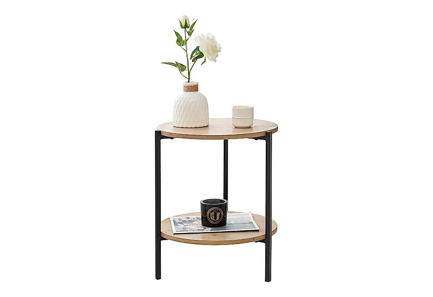 en.casa Beistelltisch, »Kuopio« Sofatisch aus Metall und MDF Ø40 cm Schwarz günstig online kaufen