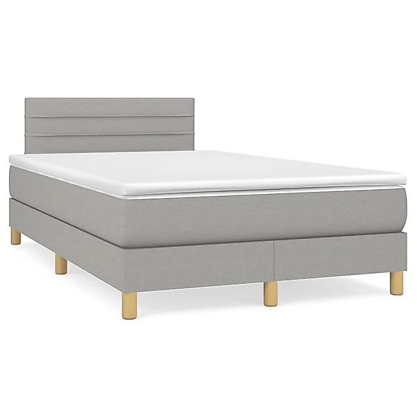 vidaXL Boxspringbett mit Matratze Hellgrau 120x200 cm Stoff 3140681 günstig online kaufen
