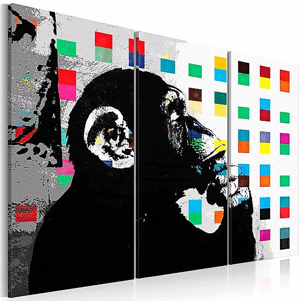 Wandbild - The Thinker Monkey By Banksy günstig online kaufen