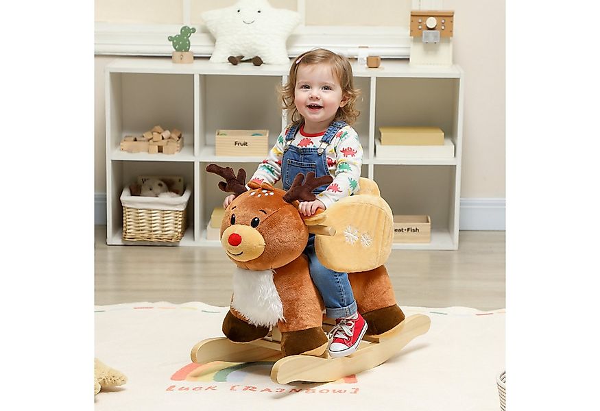 AIYAPLAY Schaukeltier Kinder Schaukelpferd mit Schlafliedern, Sicherheitsgu günstig online kaufen