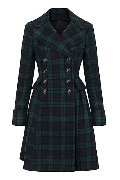 Hell Bunny Wintermantel Alessandra Tartan Grün günstig online kaufen