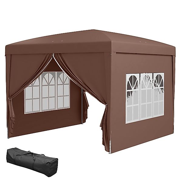 Outsunny Pavillon ca.3x3m, wasserabweisend Stabil Winterfest Pop-up Faltpav günstig online kaufen