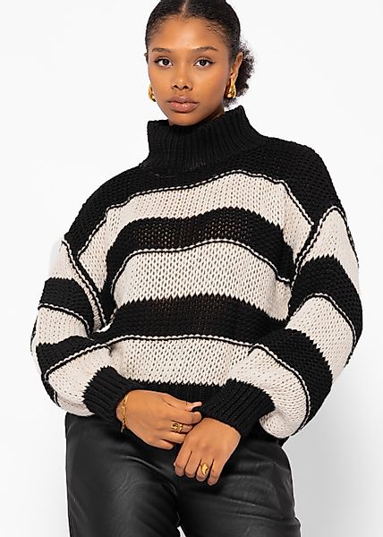 SASSYCLASSY Rollkragenpullover Oversize Rollkragen Strickpullover Damen günstig online kaufen