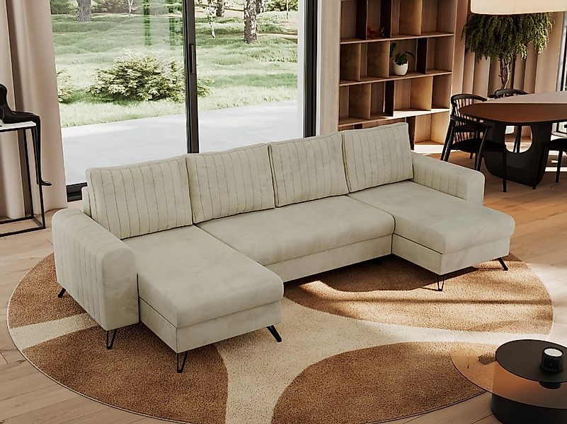 MKS MÖBEL Ecksofa AXEL U, Set, Metallfüße, Topper T25, T30-Schaum, Wohnland günstig online kaufen