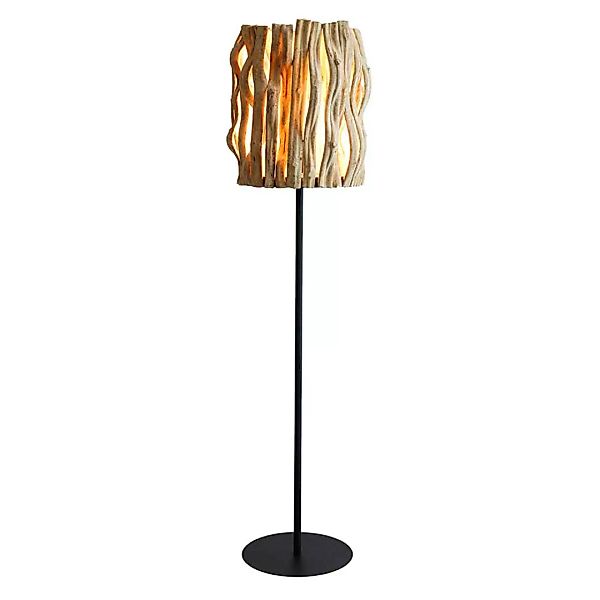 Moderne Stehlampe Holz Metall 140 cm hoch 33 cm breit günstig online kaufen