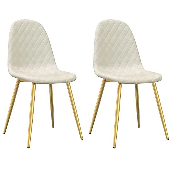 vidaXL Esszimmerstühle 2 Stk Cremeweiß Samt 325677 günstig online kaufen