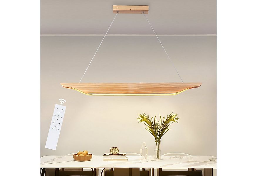 Nettlife LED Pendelleuchte Esstisch Holz Dimmbar Hängelampe Modern 90CM mit günstig online kaufen