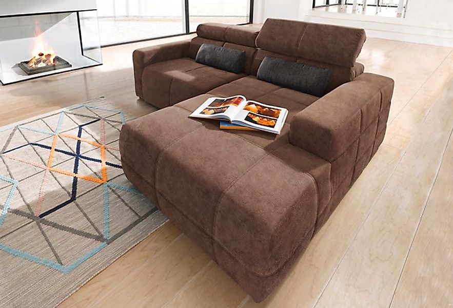 DOMO collection Ecksofa »Brandon, inkl. Kopfteilverstellung, B/T/H: 214/100 günstig online kaufen