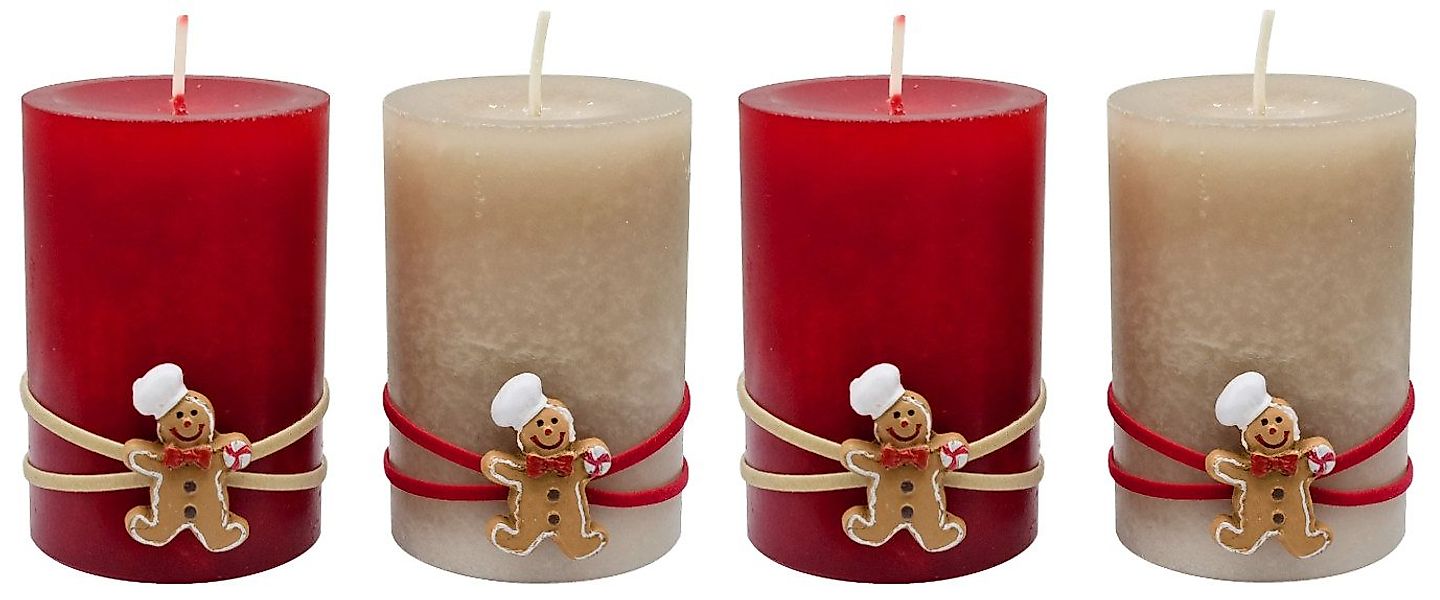 ZauberDeko Adventskerze Adventskerzen Stumpenkerzen Kerzen Beige günstig online kaufen
