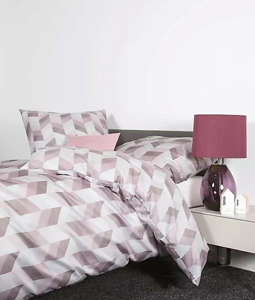 Janine Janine Mako-Satin Bettwäsche moments 98111 mauve Größe:  200x220 cm günstig online kaufen