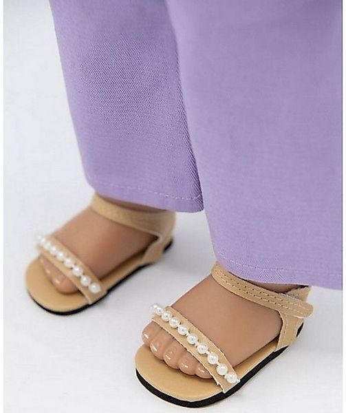 I´m a Girly Puppenkleidung Puppenschuhe Sandalen mit Perlen beige Puppenbek günstig online kaufen
