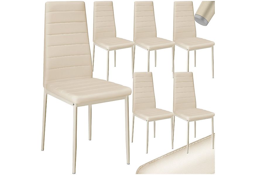 tectake Esszimmerstuhl Küchenstühle Kunstleder (Set, 6 St), Leicht, weich, günstig online kaufen