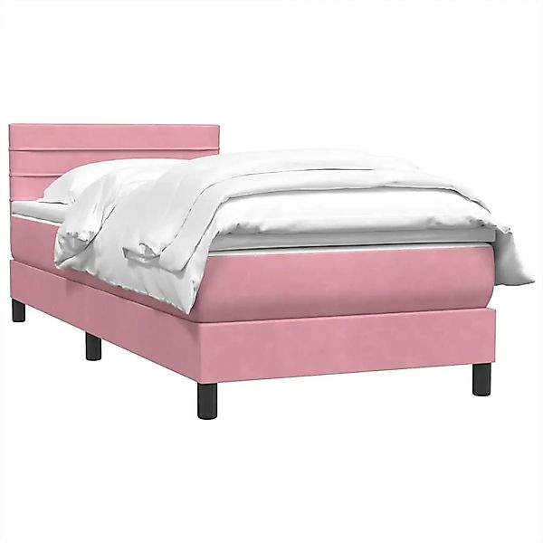 vidaXL Boxspringbett mit Matratze Rosa 100x220 cm Samt 3316346 günstig online kaufen