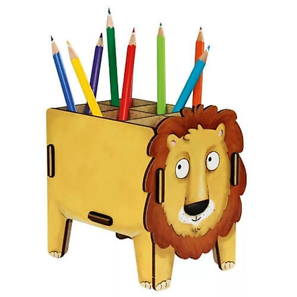 Stiftebox Aufbewahrungsbox Stiftehalter Schreibtisch Organizer - Tiere Holz günstig online kaufen