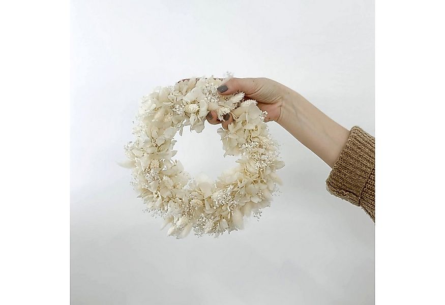 LYKKE & You Dekokranz Snow white: Trockenblumenkranz in weiß günstig online kaufen