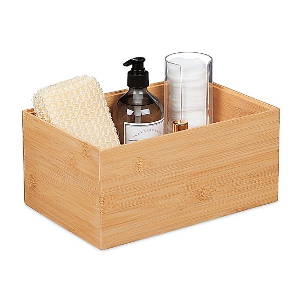 relaxdays Aufbewahrungsbox Aufbewahrungskiste Bambus stapelbar, M günstig online kaufen