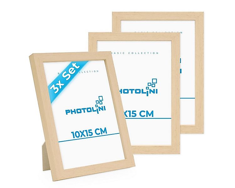 PHOTOLINI Bilderrahmen 3er Set, stabiles MDF-Holz, mit Acrylglas, extra Zub günstig online kaufen